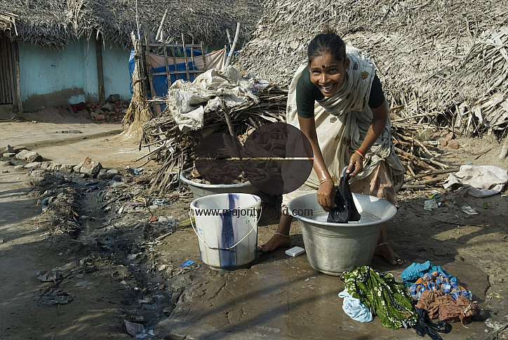 India. Washing clothes.