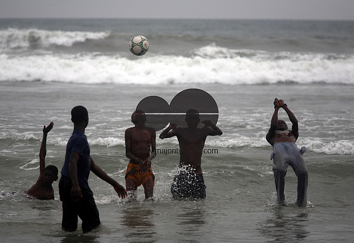 Fishing and football in Jameston, Ghana.