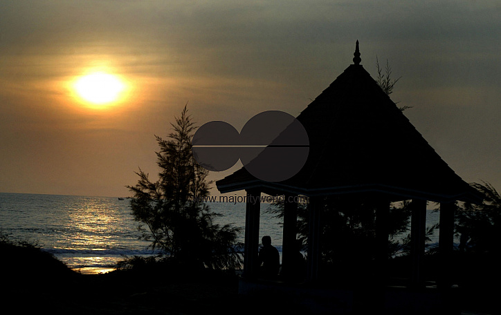 A destroyed beach is seen after tsunami in Kannyakumari
