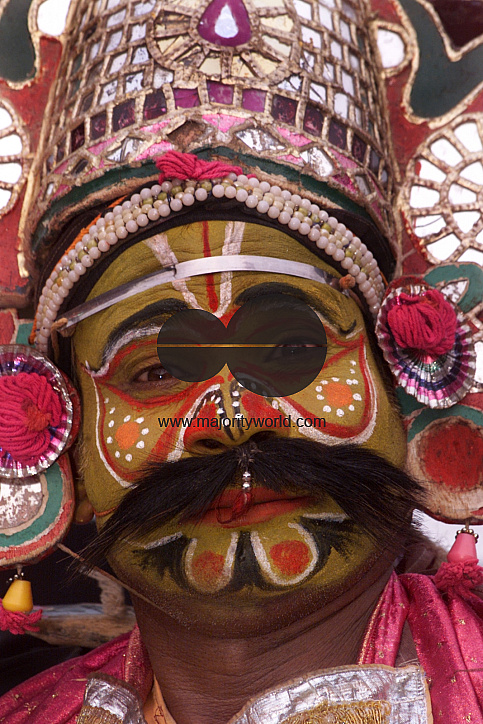 A South Indian dancer performs during a stage show at a dance festival in Kolkata, India