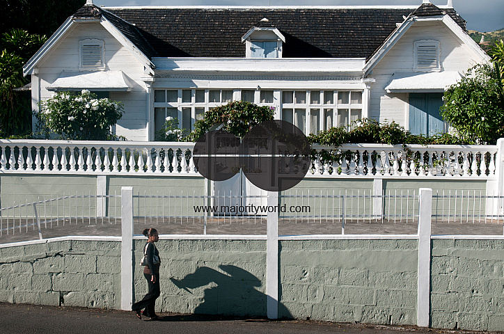 Mauritius. A well preserved old colonial building in Port Louis.