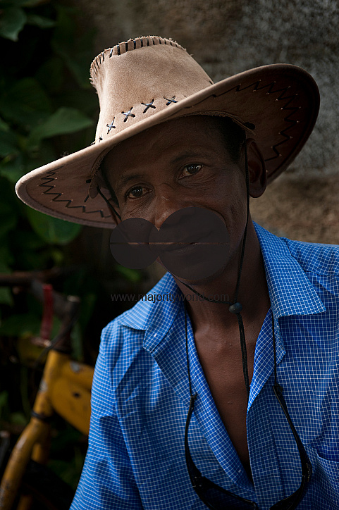 Mauritius. Man in Mahebourg.