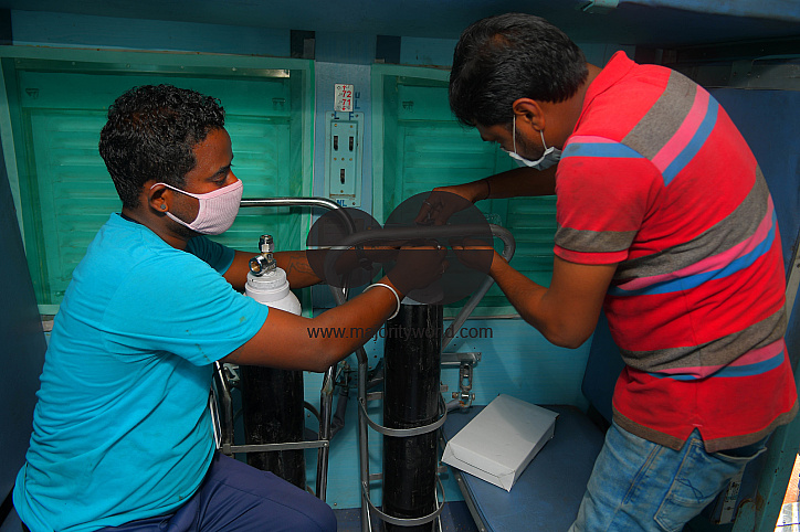 Train carriage converted into isolation ward