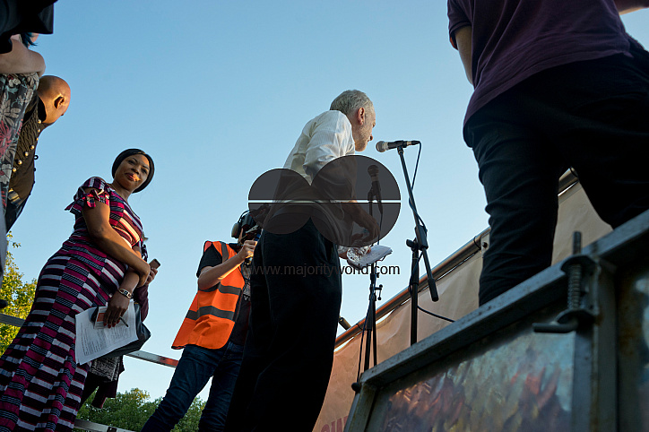 London,UK.15th August 2016.Jeremy Corbyn at rally for ethnic minorities at Highbury Fields, London. 
