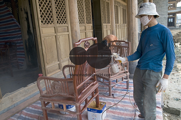 CHINA Migrant workers from the countryside working in restoration in Yunnan province.