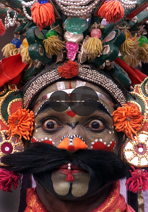 A South Indian dancer performs during a stage show at a dance festival in Kolkata, India