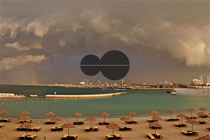 rainbaw , sky, light, sea ,