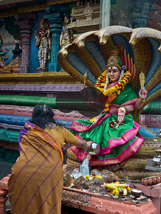 Singapore.17 January,2014. Thaipusam Hindu Tamil festival celebrated in Little India, Singapore. Some devotees have their bodies pierced with skewers