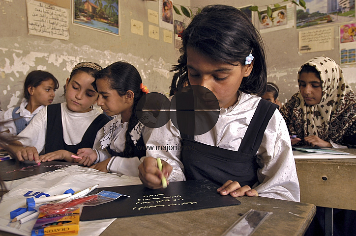 Zainab Abdul Redha (11), UNICEFs School in the Box program, Baghdad.
