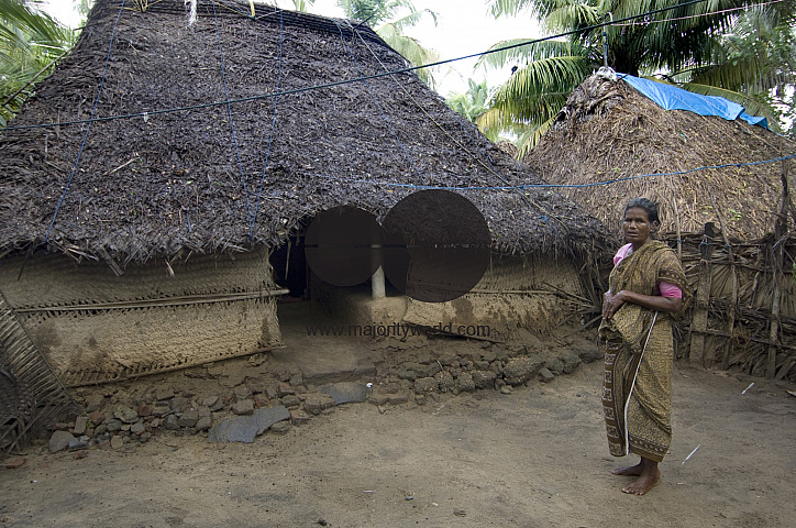 India. Home in Thittacheri town. South India.