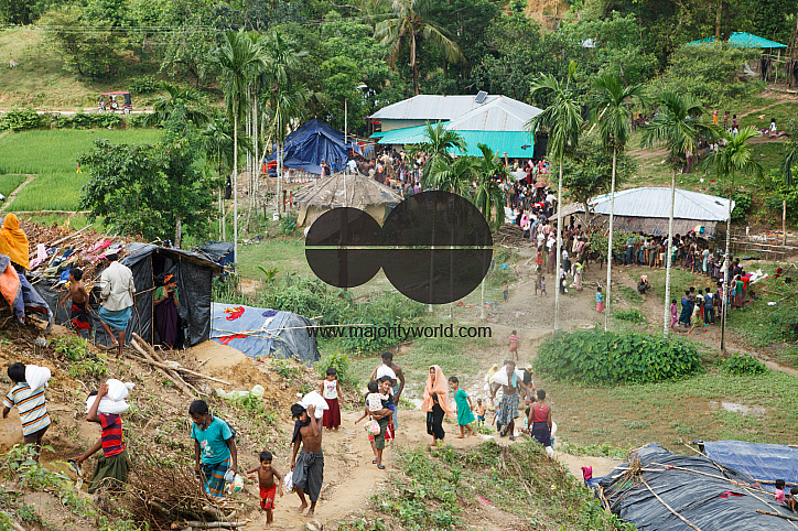 Rohingya Refugee at Tambru No-man's land in Bangladesh-Myanmar border at Tambru, Naikhyangchori, Banderban, Bangladesh