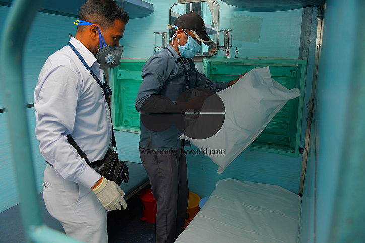 Train carriage converted into isolation ward