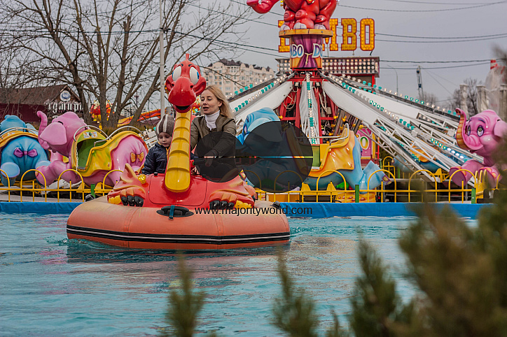 Mother and son at a local fair