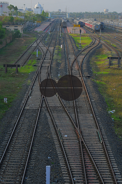 Deserted view of the railway station during lockdown