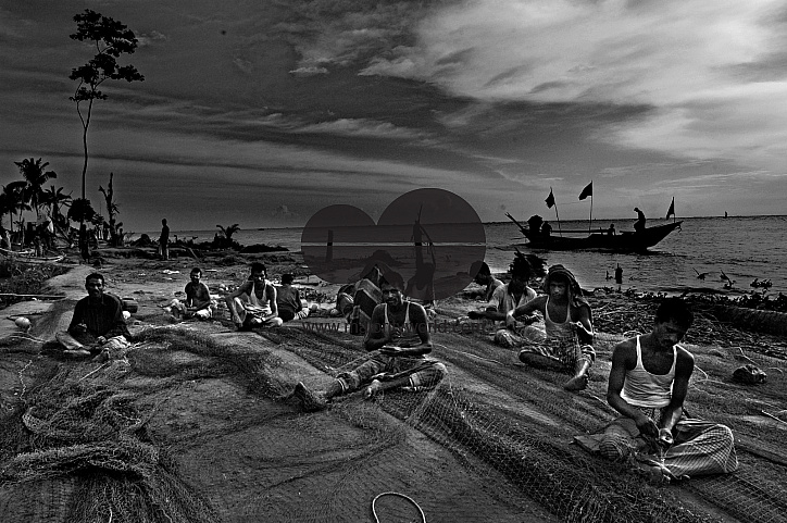 Fisher men with net