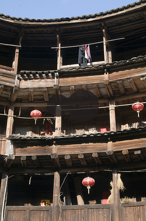 CHINA Traditional Hakka house in a village  in Fujian province.