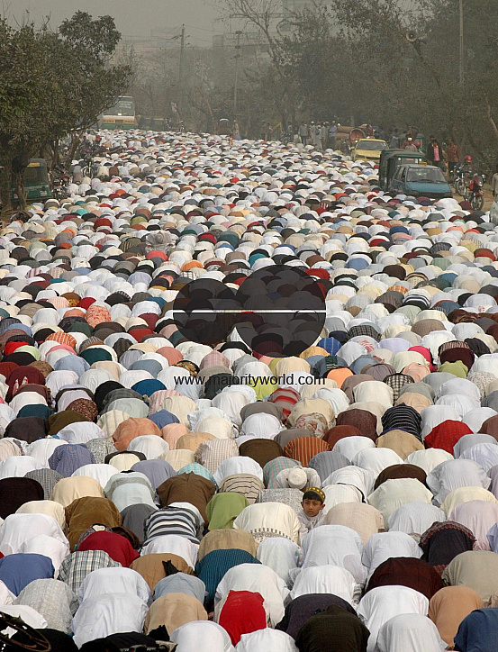 Pilgrims flow into the bank of Turag