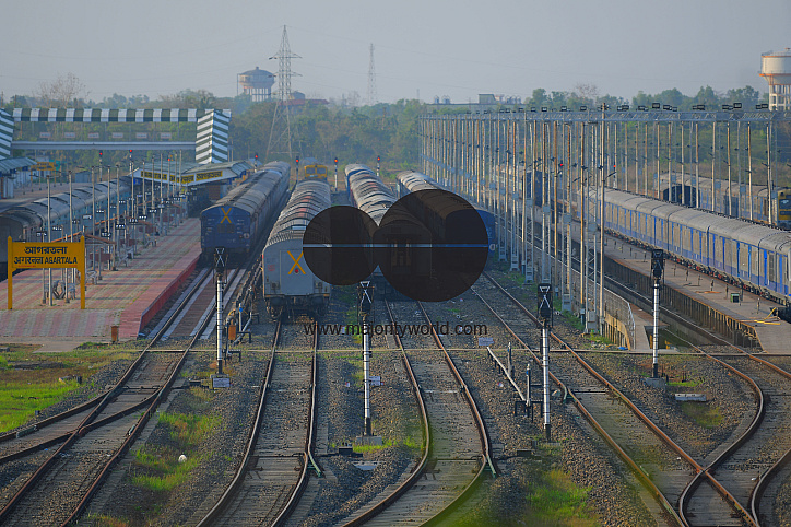 Deserted view of the railway station during lock-down