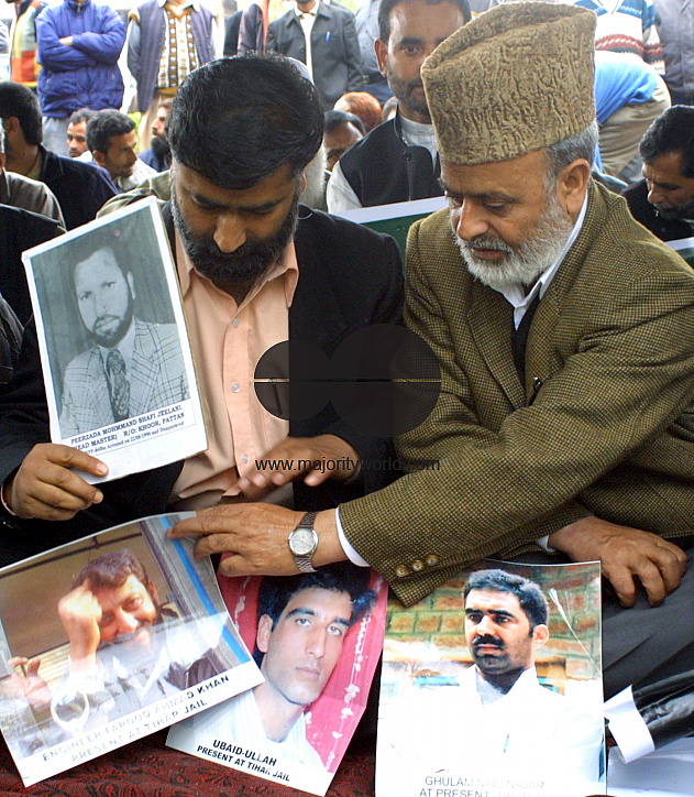 The leader and activists of APHC, a separatist political alliance, are holding a day-long peaceful protest