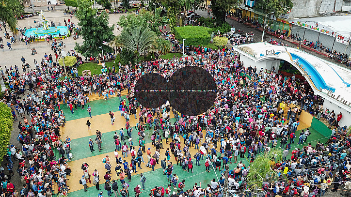 Migrant Caravan from Honduras from Above