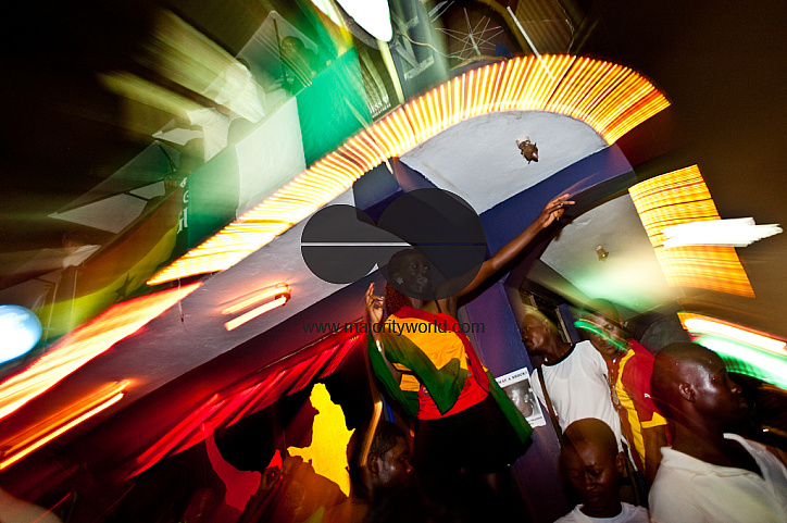 Ghana Supporters Celebrate in Accra, Ghana after Ghana vs USA 2010 FIFA World Cup Match