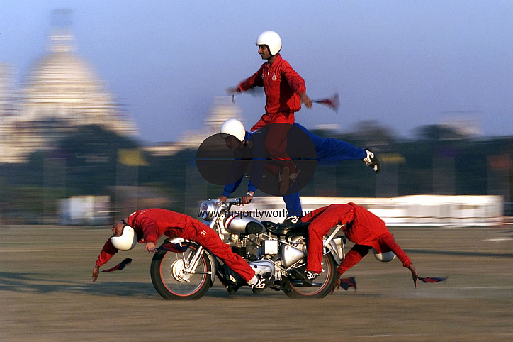 Army persons show their skill during military tattu in Kolkata