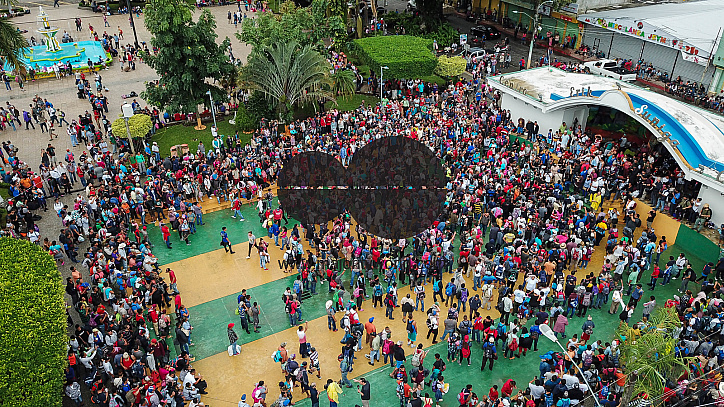 Migrant Caravan from Honduras from Above