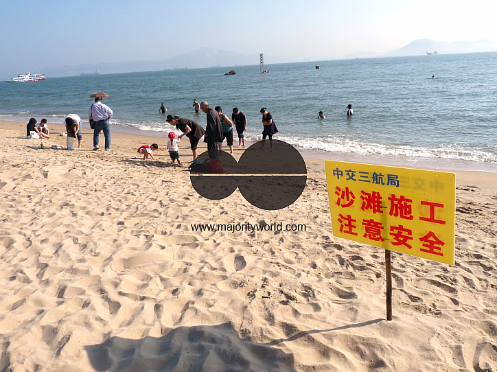CHINA Chinese tourists on a beach in Gulangyu island near Xiamen in Fujian province.