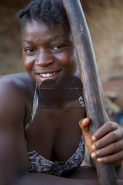  A woman smiles