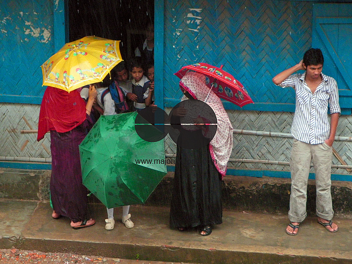 Monsoon rain washes the port-city