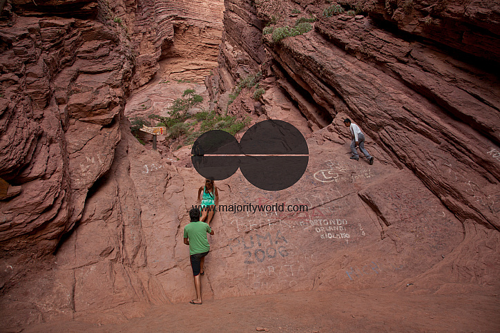 The 'Throat's Devil' canyon and rock formations in the foothills of Andes in Cafayate region, Salta, Argentina