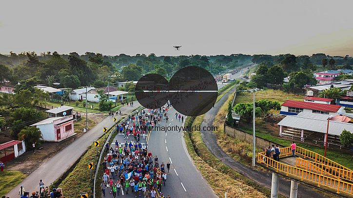 Migrant Caravan from Honduras from Above