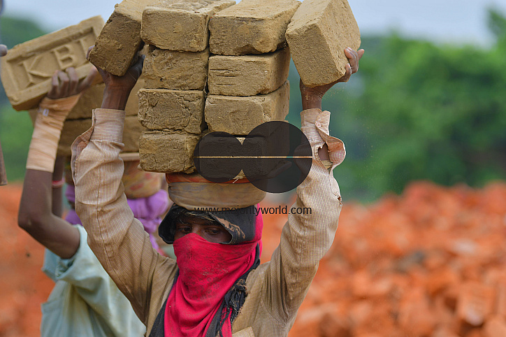 Brick field during a government-imposed nationwide lockdown