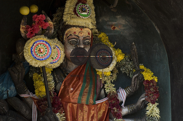 India. Roadside shrine to Goddess Kali.