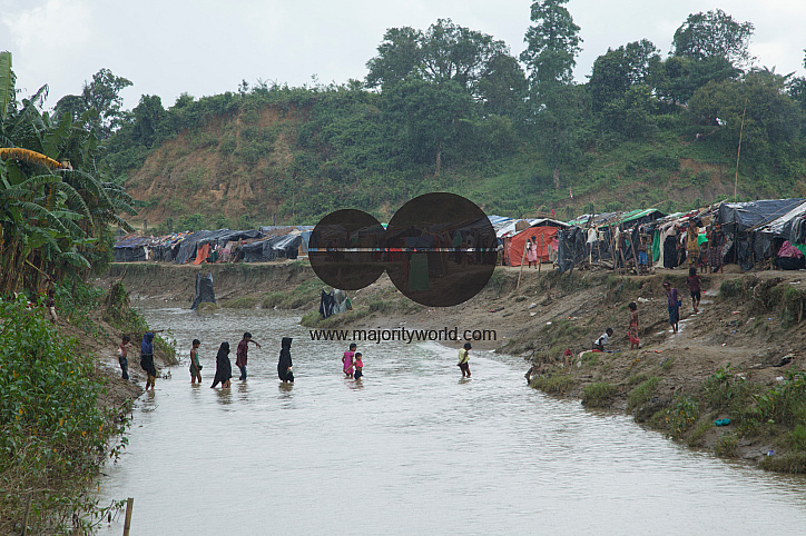 Rohingya Refugee at Tambru No-man's land in Bangladesh-Myanmar border at Tambru, Naikhyangchori, Banderban, Bangladesh