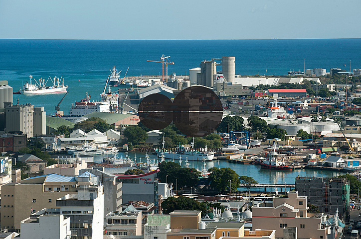 Mauritius. View over Port Louis from Fort Adelaide.