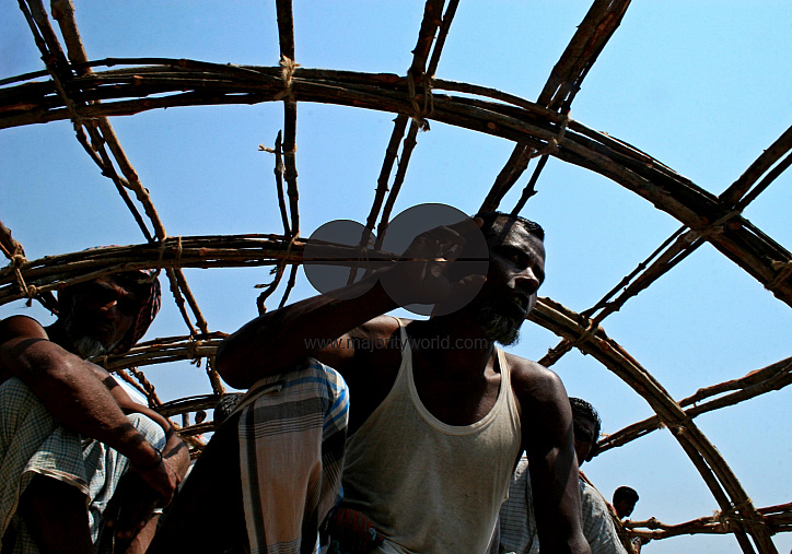 Village people on a boat. Bangladesh.