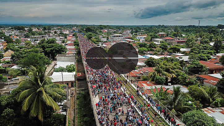 Migrant Caravan from Honduras from Above