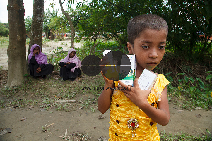 Rohingya Refugee at Tambru No-man's land in Bangladesh-Myanmar border at Tambru, Naikhyangchori, Banderban, Bangladesh