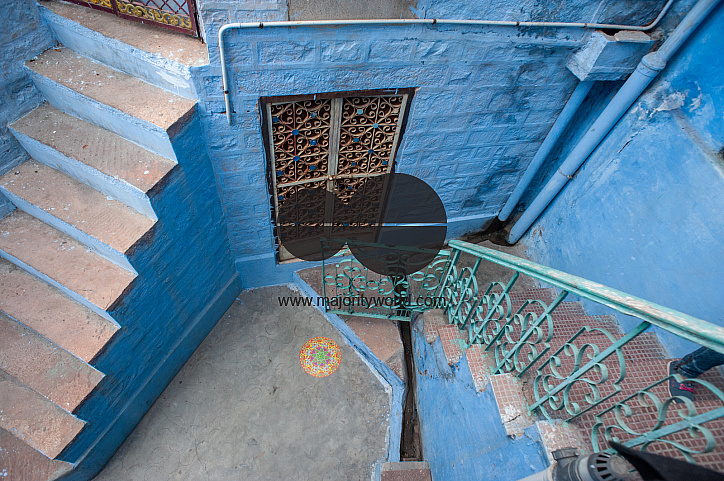  Staircases in the old city of Jodhpur, where many walls are traditionally painted blue.