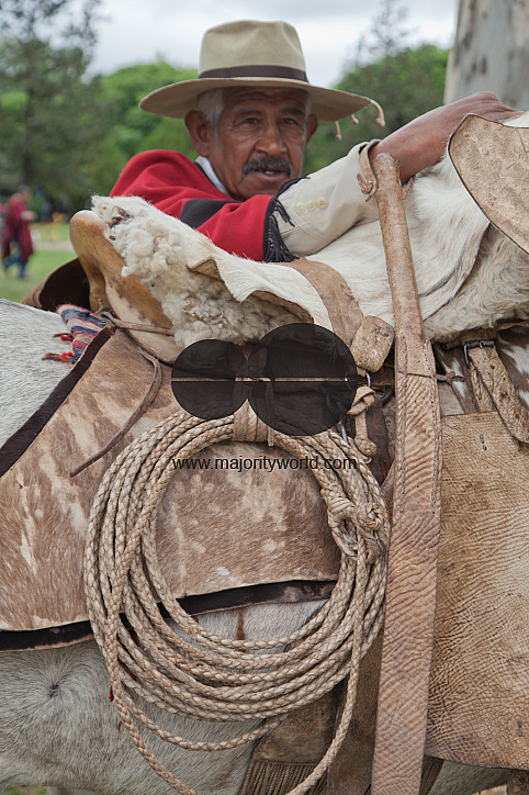 Parade of gauchos in traditional costumes in Salta, Argentina
