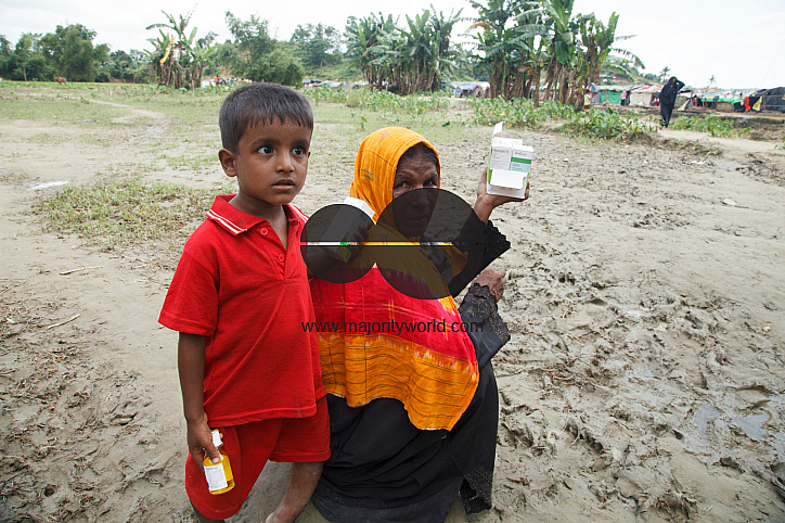 Rohingya Refugee at Tambru No-man's land in Bangladesh-Myanmar border at Tambru, Naikhyangchori, Banderban, Bangladesh