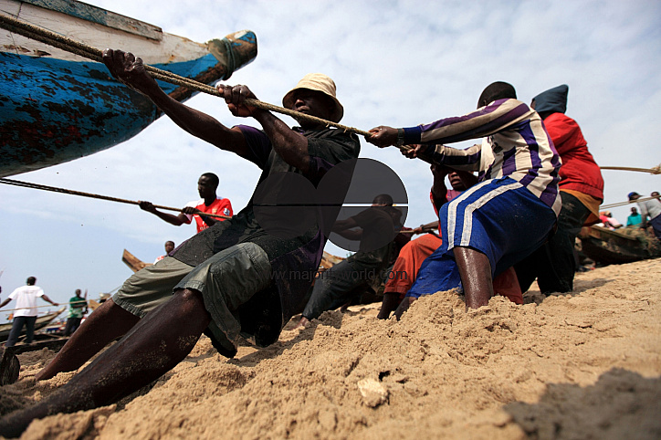 Fishing and football in Jameston, Ghana.