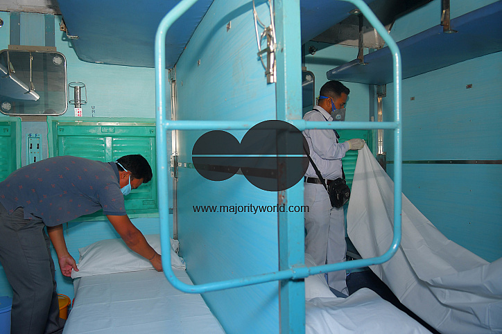 Train carriage converted into isolation ward