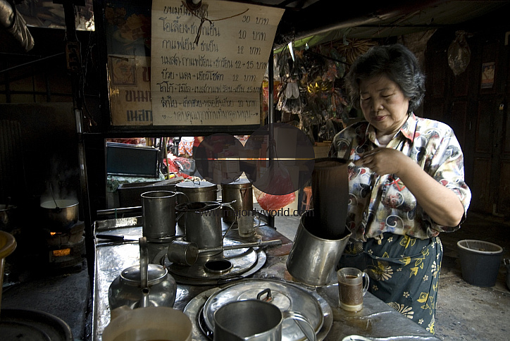 Thailand. Coffee stall in Chinatown, Bangkok.