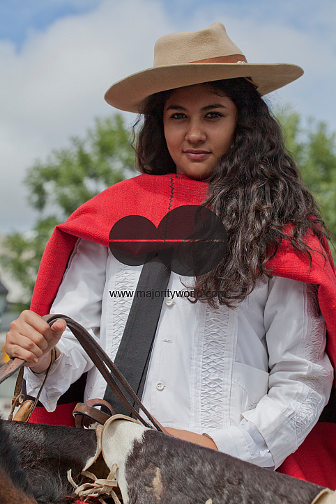 Parade of gauchos in traditional costumes in Salta, Argentina