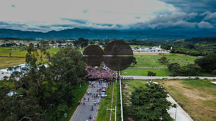 Migrant Caravan from Honduras from Above