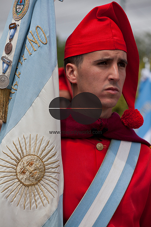 Parade of gauchos in traditional costumes in Salta, Argentina