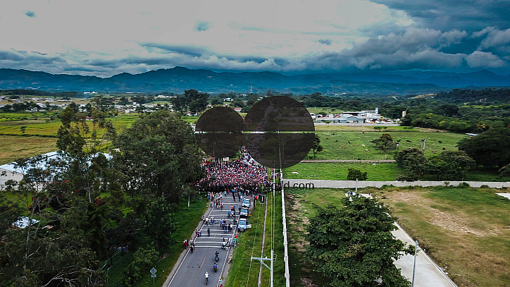 Migrant Caravan from Honduras from Above