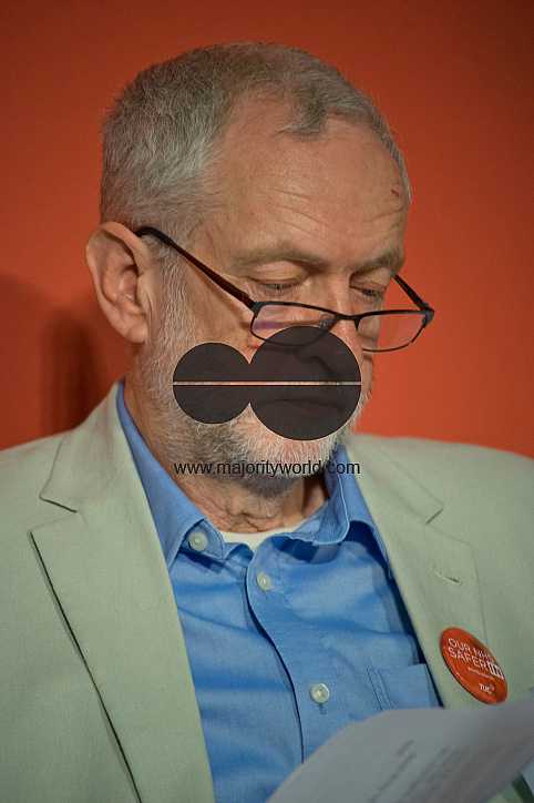 Jeremy Corbyn at Labour Remain in Europe campaign event with shadow cabinet supporting the NHS at TUC HQ.